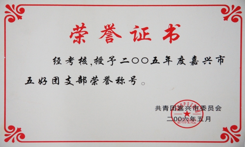嘉興市五好團(tuán)支部